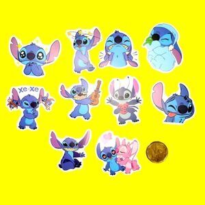 3/$20 Brand New 10x Disney Stitch Waterproof Stickers #1